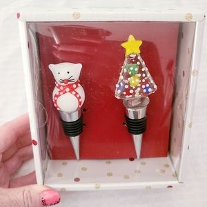 👀50% OFF🐈🎄🍾🍷NIB‼️ Boston Warehouse Trading Company Wine Bottle Stopper Set